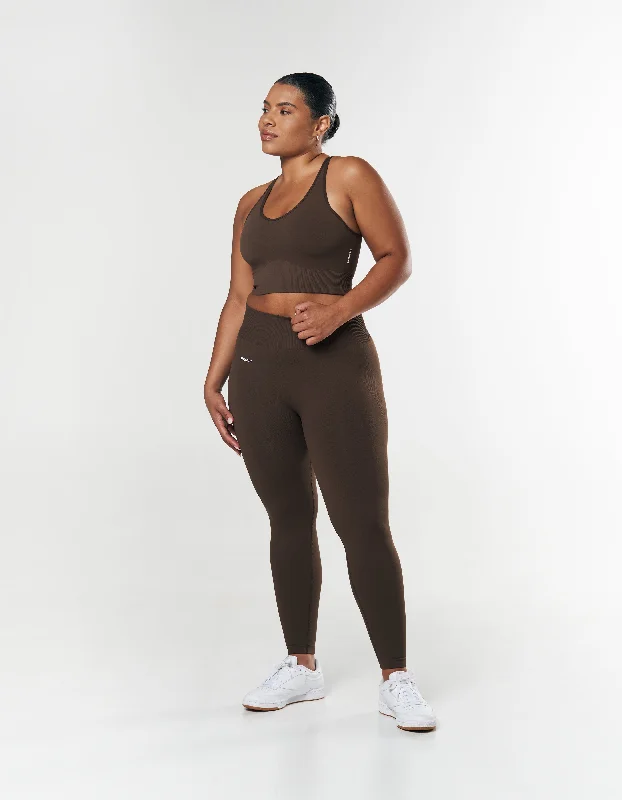 Seamless Strappy Crop - Espresso