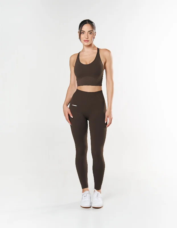 Seamless Strappy Crop - Espresso