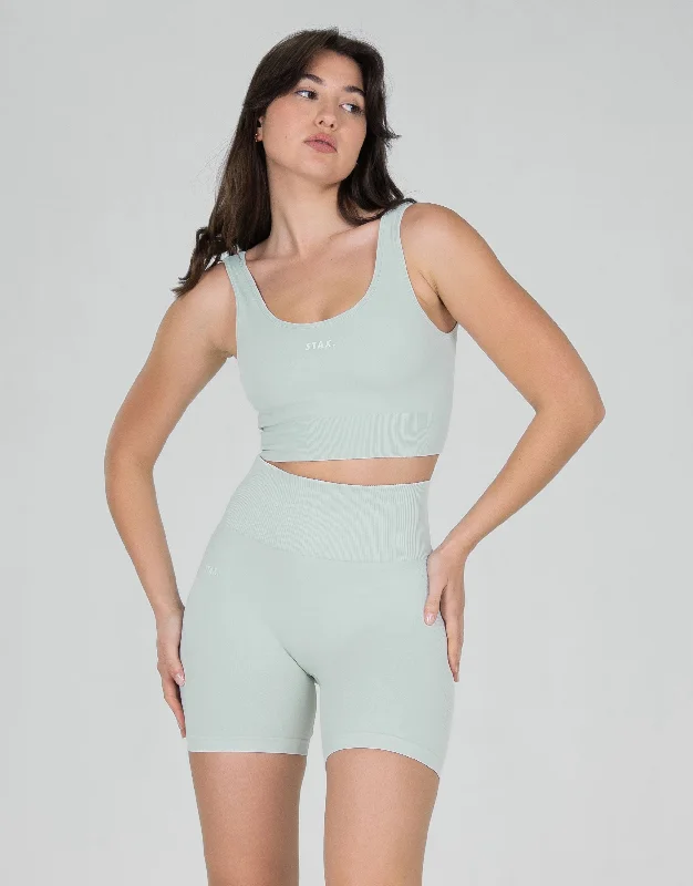 Premium Seamless V6 Low Back Crop - Stella (Grey)