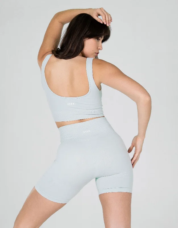 Premium Seamless V6 Low Back Crop - Stella (Grey)