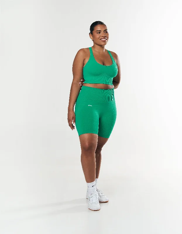 Premium Seamless Summer Racer Crop - Green