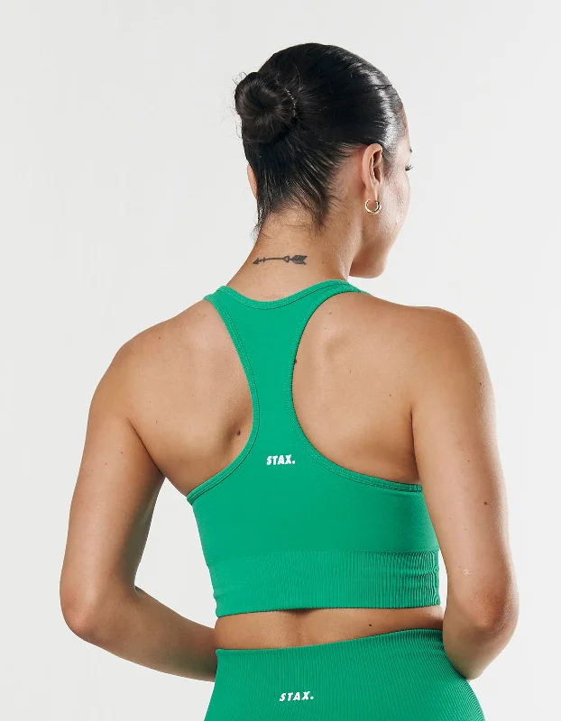 Premium Seamless Summer Racer Crop - Green