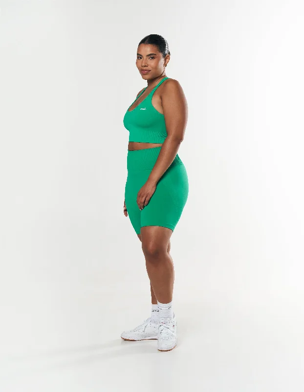 Premium Seamless Summer Racer Crop - Green