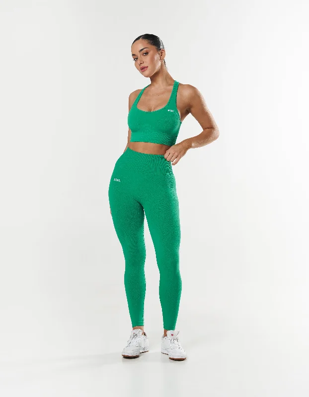 Premium Seamless Summer Racer Crop - Green