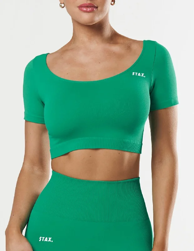 Premium Seamless Scoop Tee - Green