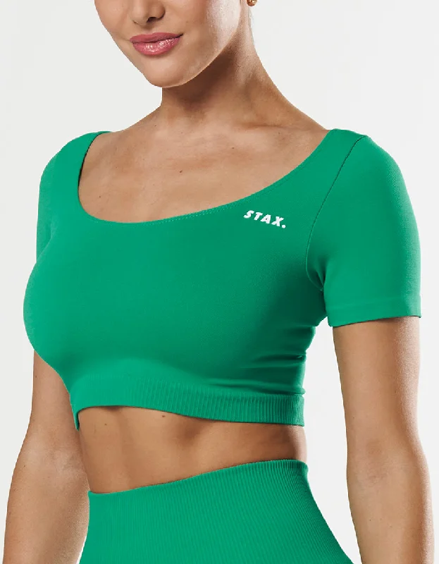 Premium Seamless Scoop Tee - Green