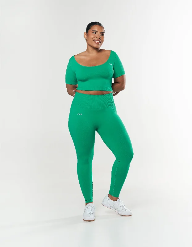 Premium Seamless Scoop Tee - Green