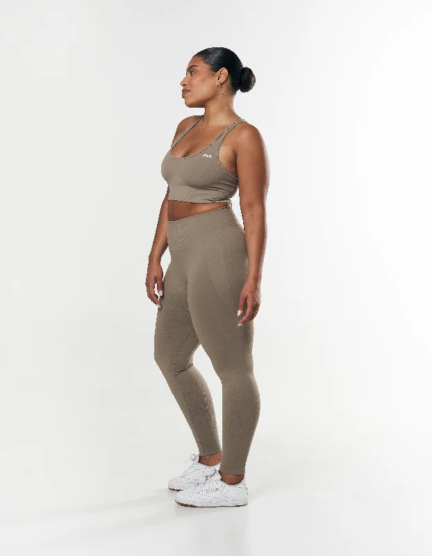 Premium Seamless Summer Strappy Crop - Brown