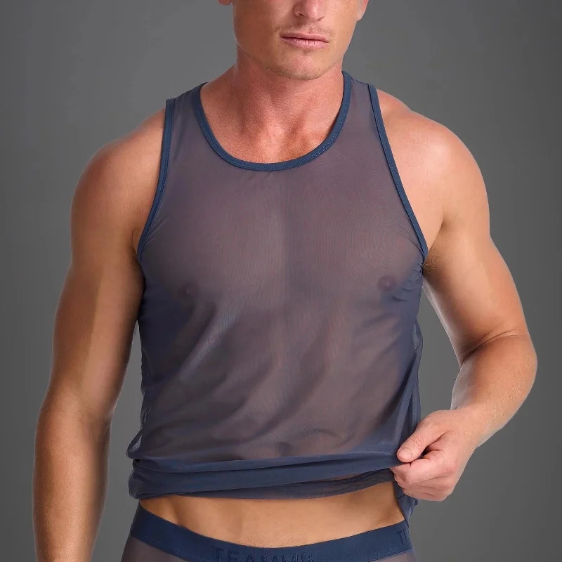 Teamm8 Score Sheer tank mesh navy