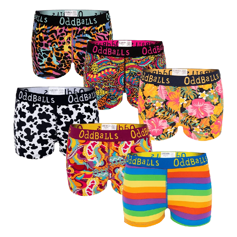 Vibrant Bundle - Ladies Boxer Shorts 6 Pack Bundle