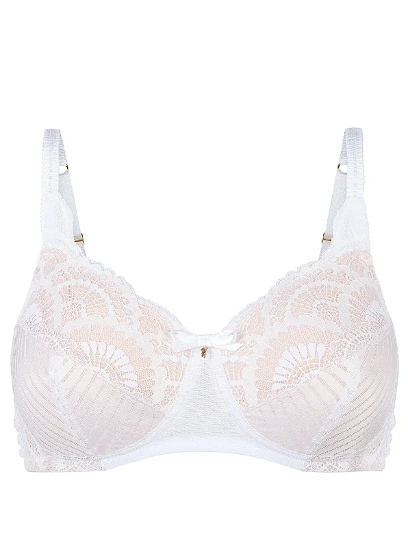 Amoena Karolina Wire Free Mastectomy Bra - White/Sand