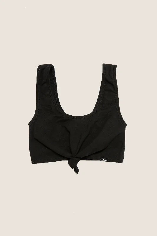 BOWIE ORGANIC COTTON CROP TOP (SIZE 6 & 8 ONLY) - NOIR