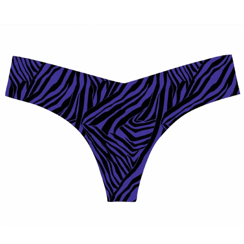 Commando Stripescape Purple Thong CT02