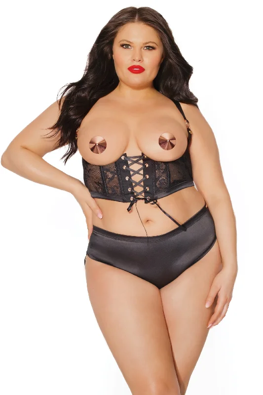 Coquette 22520 Harness Corset Top & Crotchless Panty