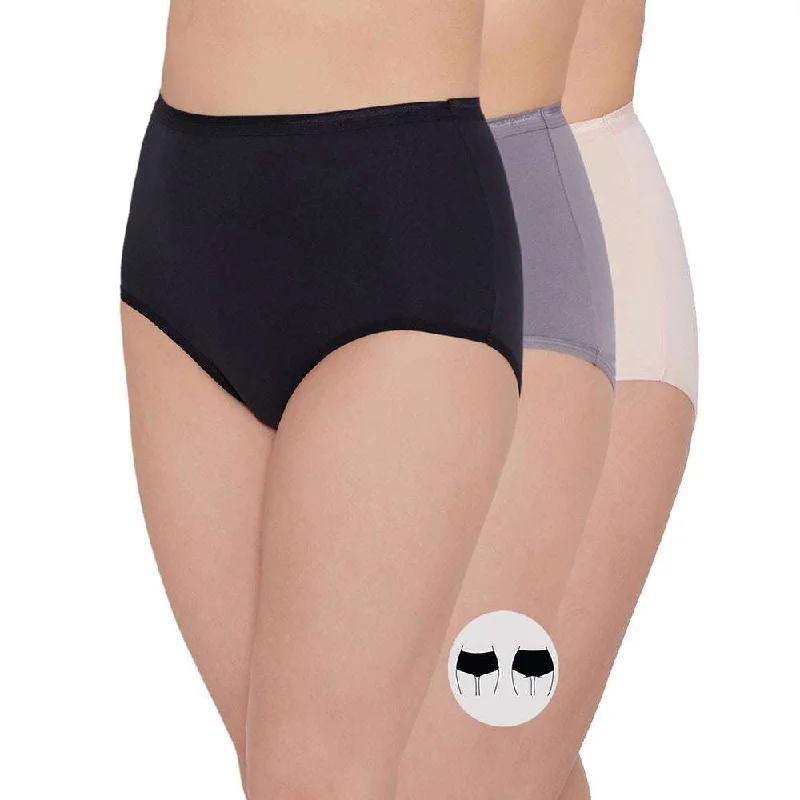 Cotton High Waist Full Coverage Everyday Wear Pack of 3  Full Brief Maxi Panty