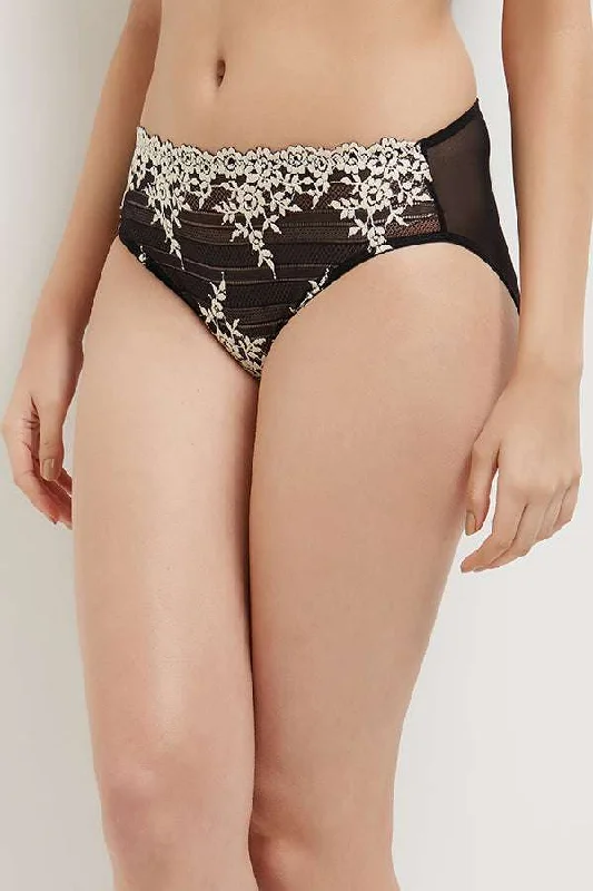 Embrace Lace High Waist Full Coverage Lace Brief Panty-Black