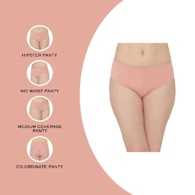 Forma Mid Waist Medium Coverage Everyday Wear Hipster Panty - Pink