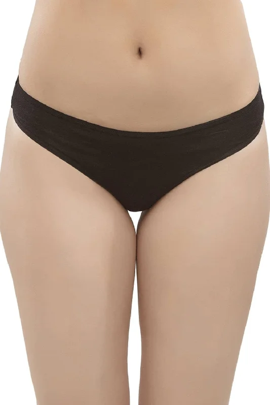 Organic Cotton Antimicrobial Thong ( Pack of 2 )-ISPC054-Skin_Black-