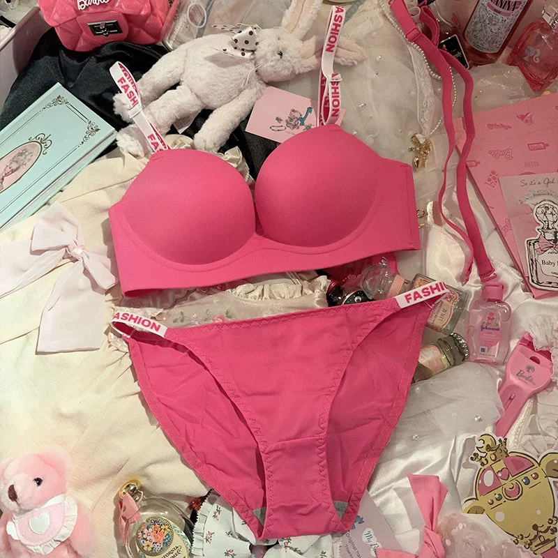 Sweet Spicy Dopamine Barbie Pink Bra Set A41368