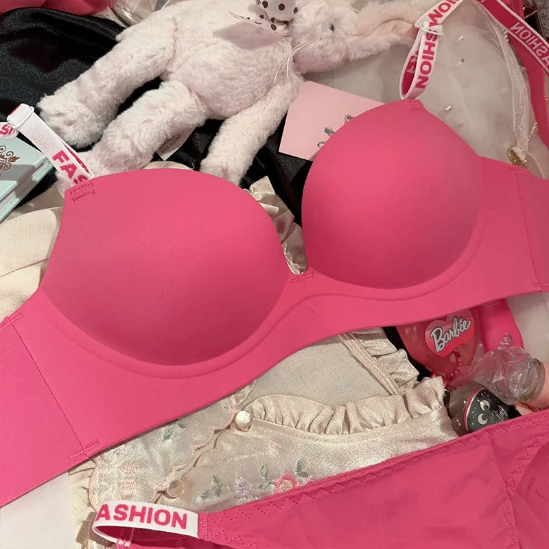 Sweet Spicy Dopamine Barbie Pink Bra Set A41368