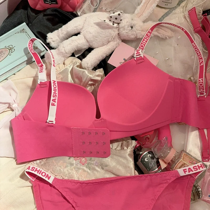 Sweet Spicy Dopamine Barbie Pink Bra Set A41368