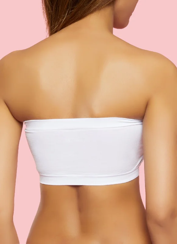 Seamless White Bandeau Bra