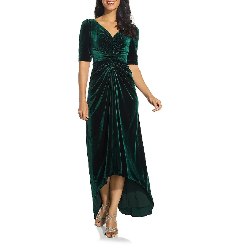 Adrianna Papell Womens Plus Velvet Maxi Evening Dress