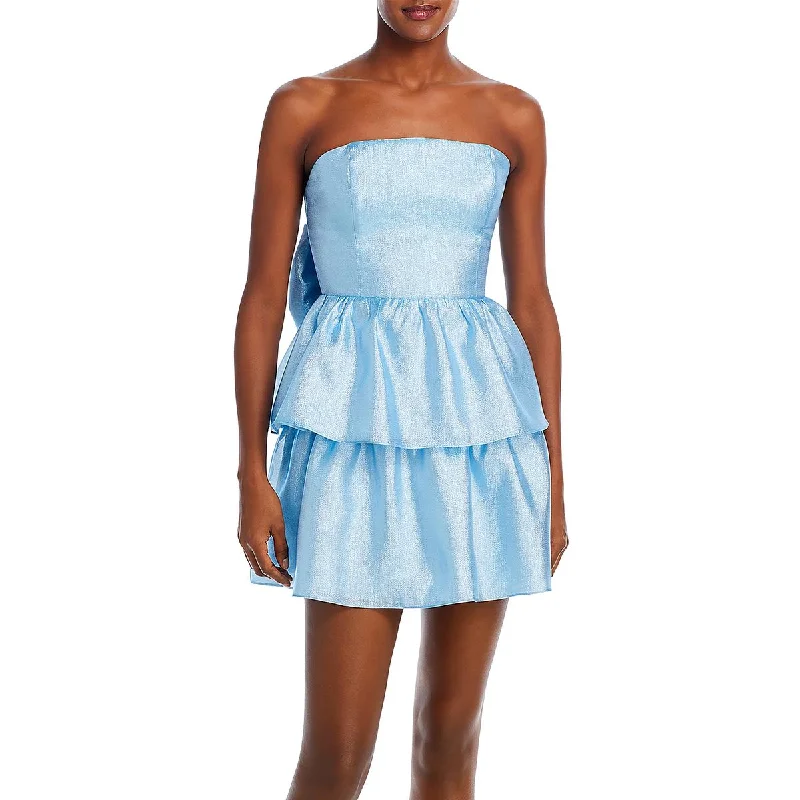 Amanda Uprichard Womens Bow Mini Cocktail And Party Dress