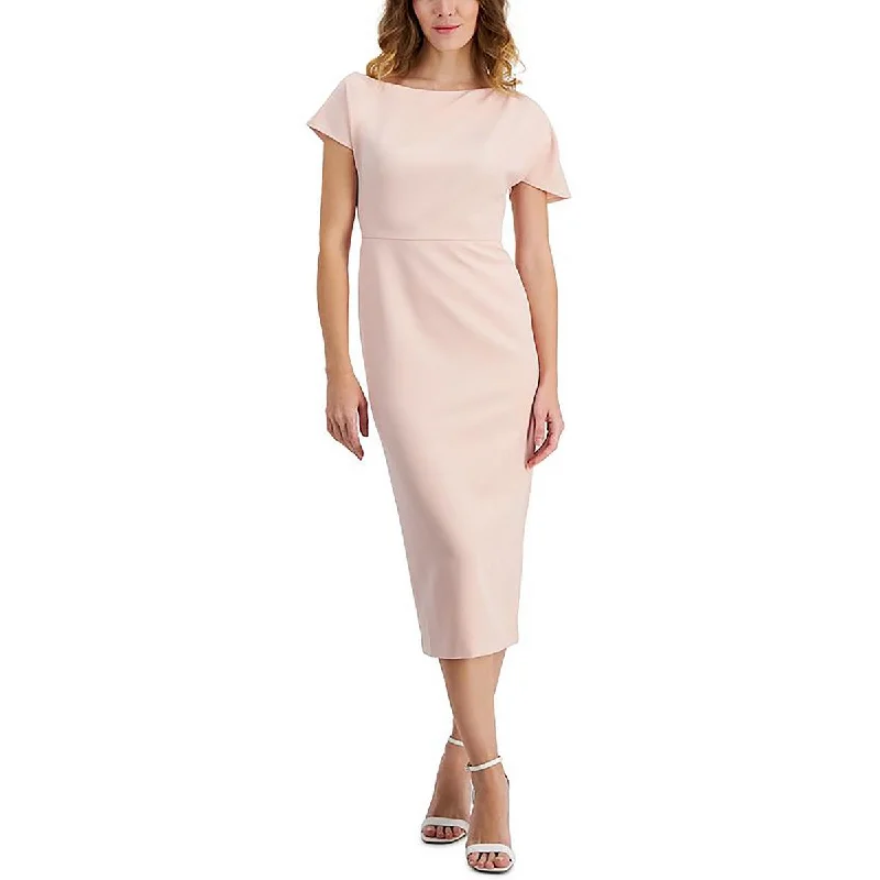 Anne Klein Womens Midi Boat Neck Cocktail And Party Dress