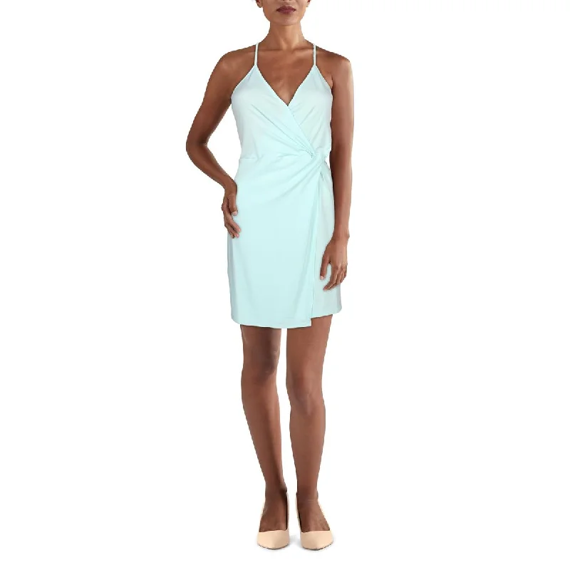 BCBGeneration Womens Faux Wrap Short Cocktail and Party Dress