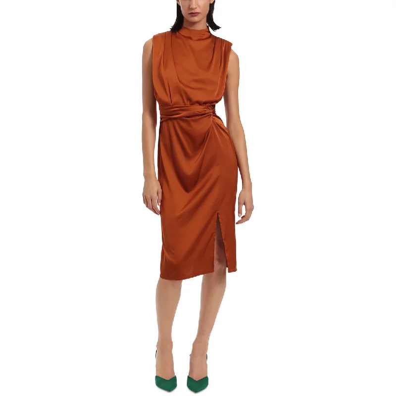 Donna Morgan Womens Satin Sleeveless Cocktail and Party Dress