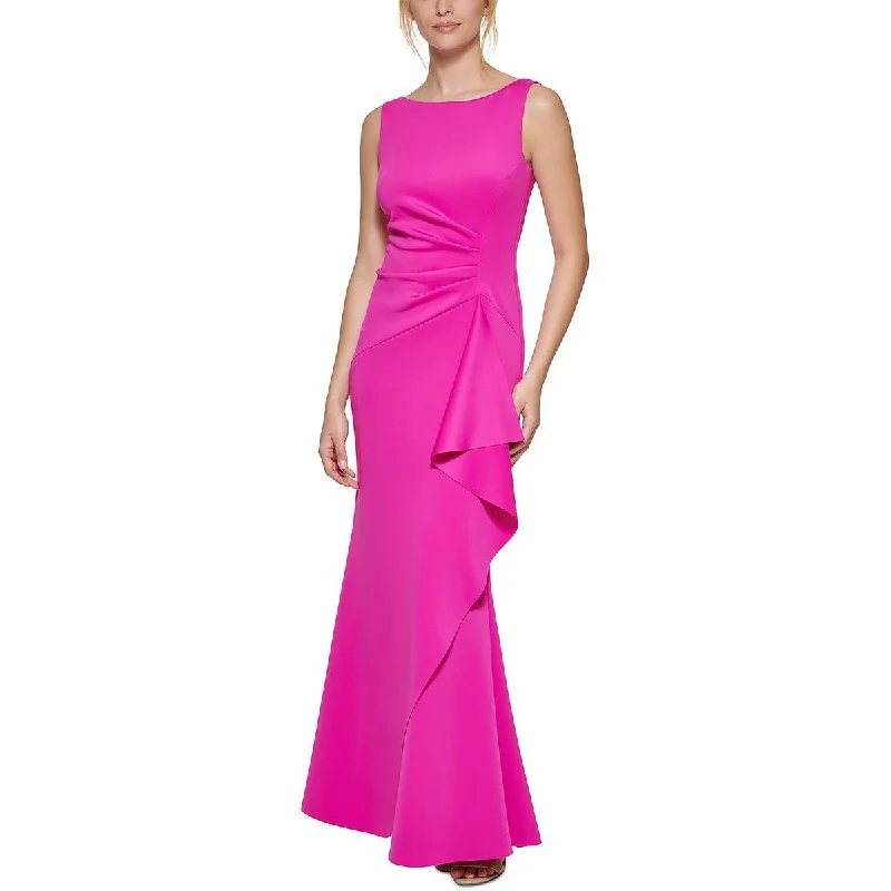 Eliza J Womens Cascade Ruffle Maxi Evening Dress