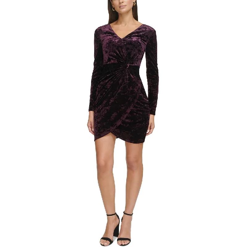 Guess Womens Velvet Midi Cocktail And Party Dress