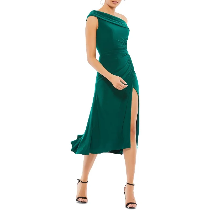 Ieena for Mac Duggal Womens Asymmetric Jersey Cocktail and Party Dress