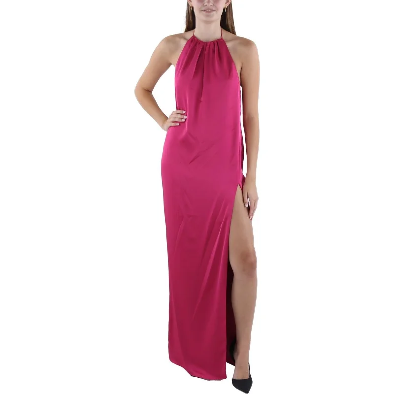 Katie May Womens Full Length Halter Evening Dress