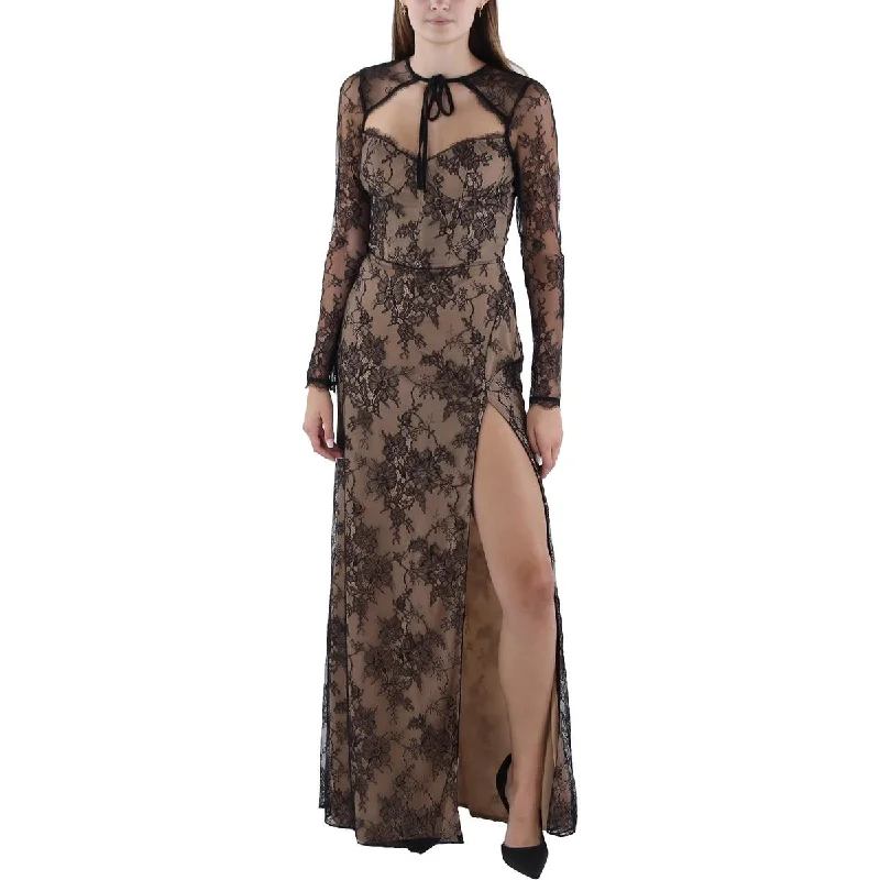 Katie May Womens Full Length Lace Evening Dress