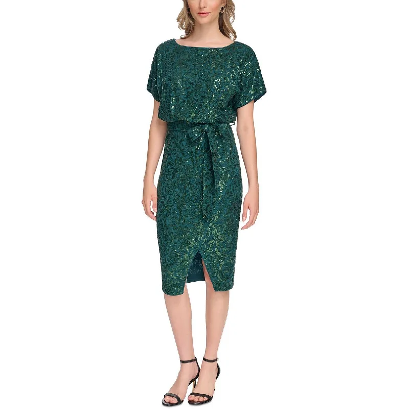 Kensie Womens Lace Sequined Cocktail And Party Dress