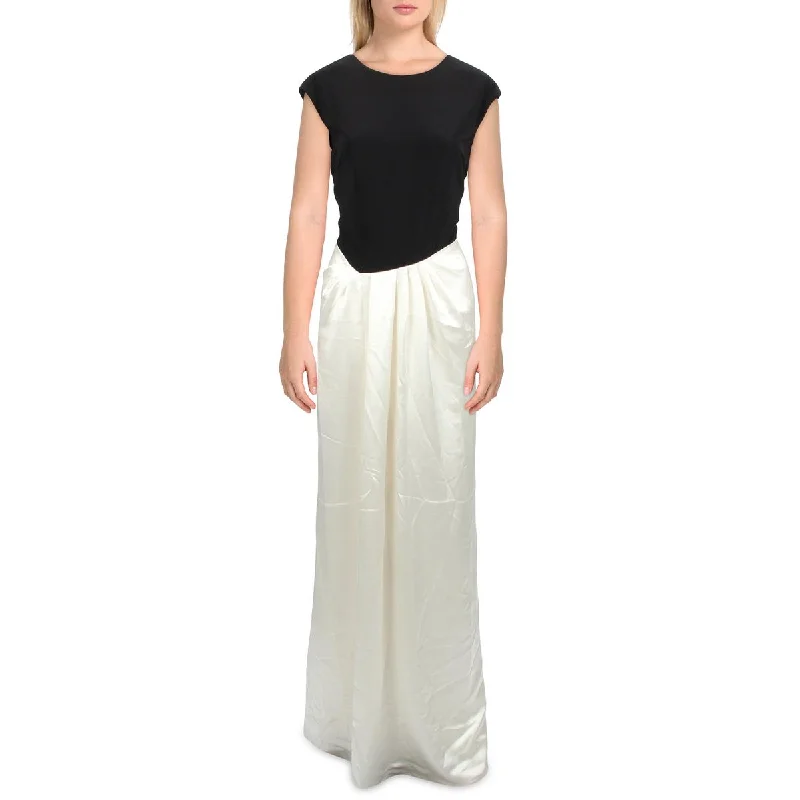 Lauren Ralph Lauren Womens Two Tone Maxi Evening Dress