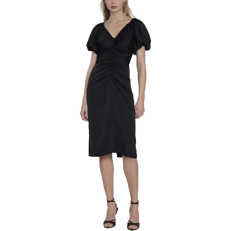 Maggy London Womens Ruched Midi Cocktail And Party Dress