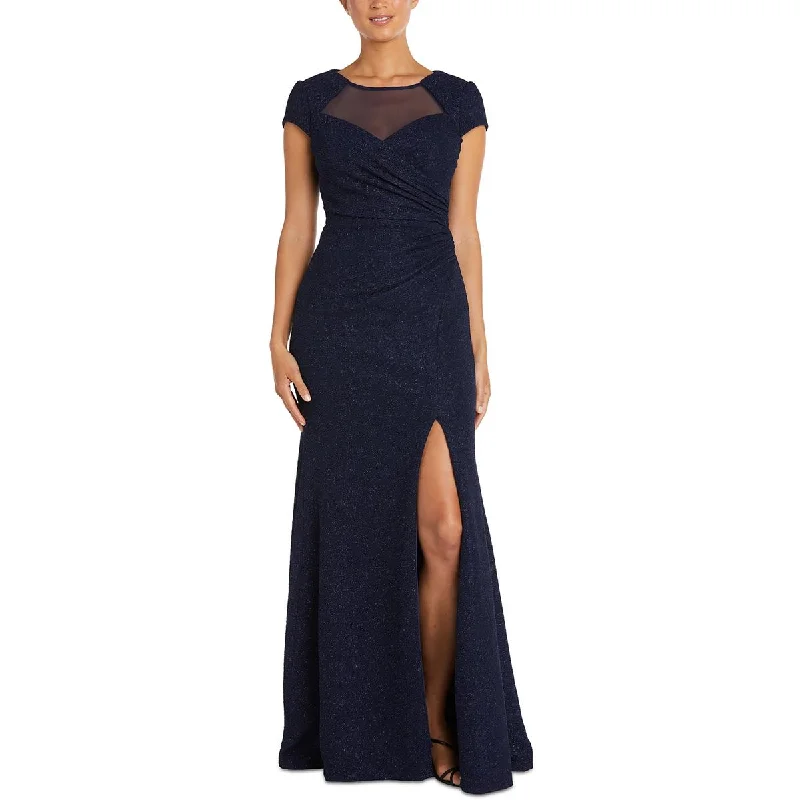 NW Nightway Womens Glitter Long Evening Dress