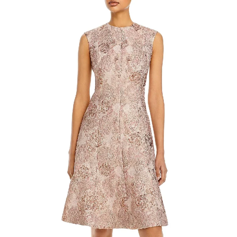 Rickie Freeman Teri Jon Womens Metallic Knee-Length Cocktail And Party Dress