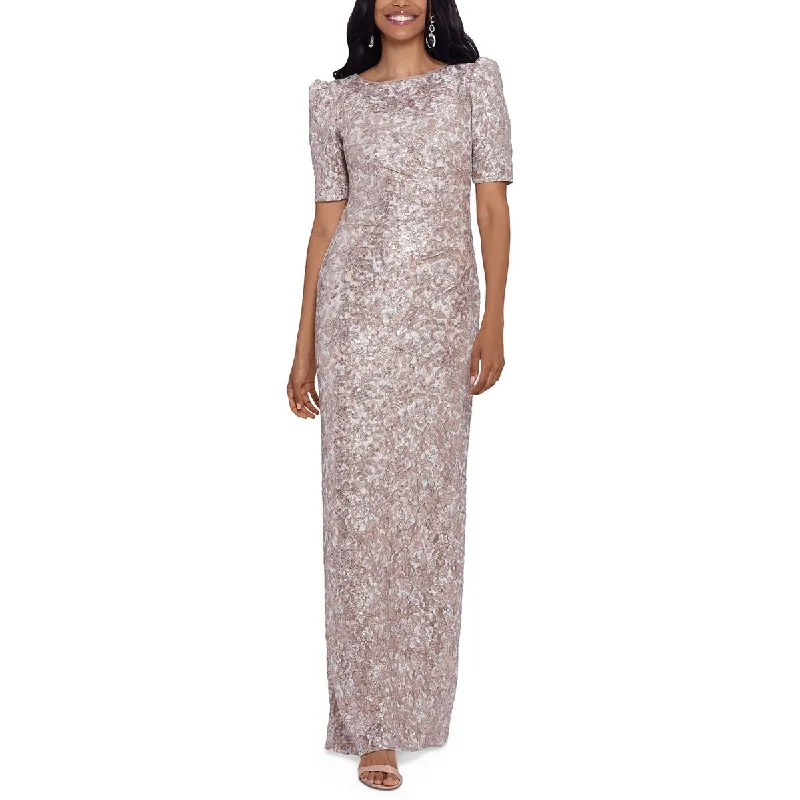 Xscape Womens Lace Sequin Evening Dress