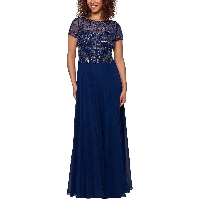 Xscape Womens Padded Bust Chiffon Evening Dress