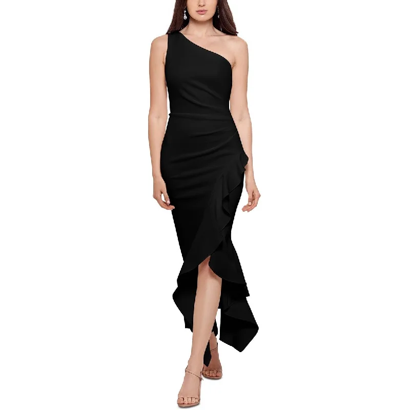 Xscape Womens Ruffled Long Evening Dress