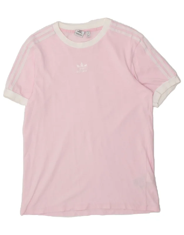 ADIDAS Womens T-Shirt Top UK 10 Small  Pink Cotton