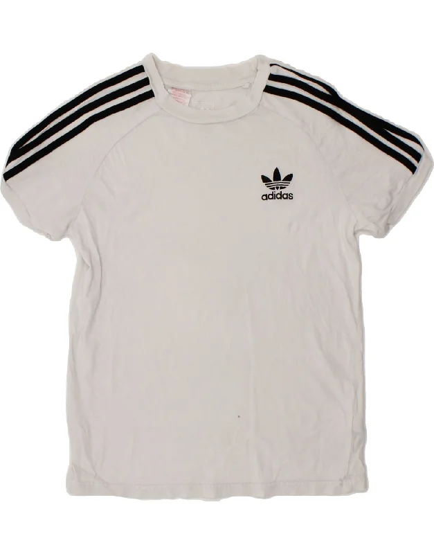 ADIDAS Womens T-Shirt Top UK 12 Medium White Cotton