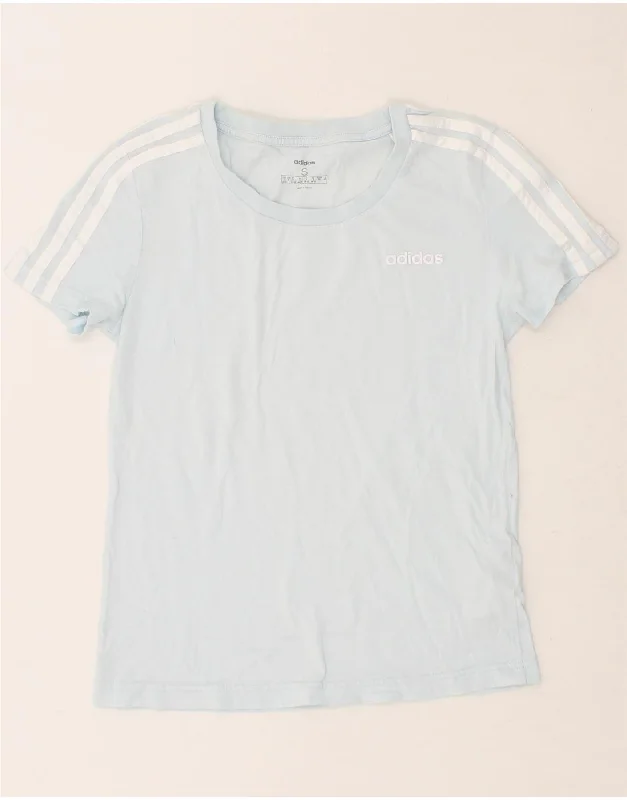 ADIDAS Womens T-Shirt Top UK 8/10 Small Blue Cotton