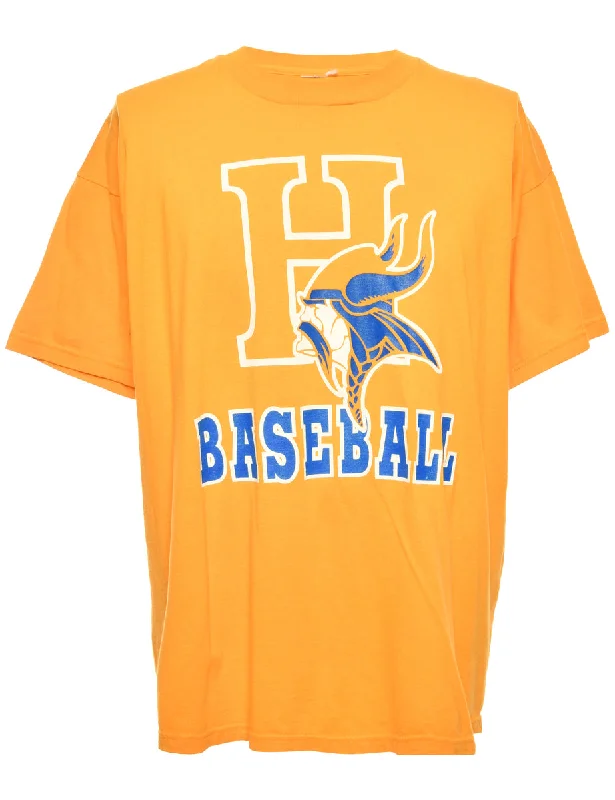 Baseball Yellow Sports T-shirt - XL