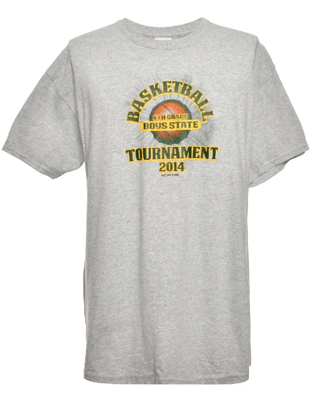 Basketball Tournament Printed T-shirt - L