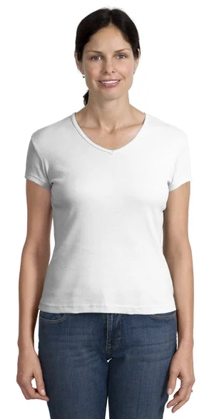 Hanes Women's Classic Fit V-Neck Tee 6.1 oz